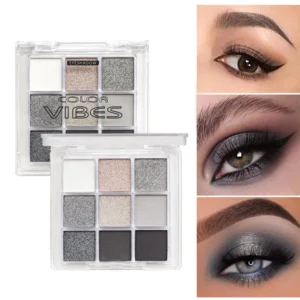 9-Grid Eyeshadow Palette Purple Glitter