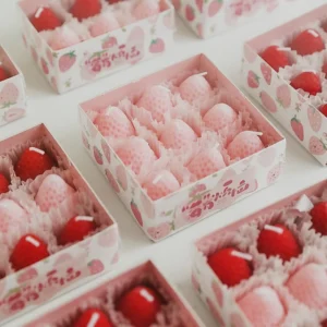 4/6/9PCS Strawberry Shaped Scented Candles Gift Box