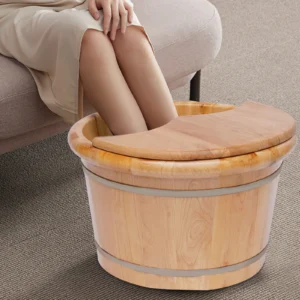 Cedar Wood Foot Bath Tub Leak-Proof Insulated Foot Soak Bucket