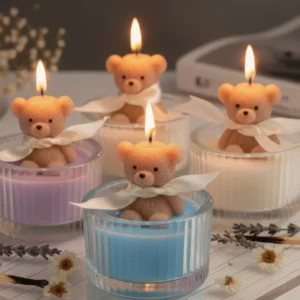 Scented Luxury Teddy Bear Soy Candle in Glass Jar